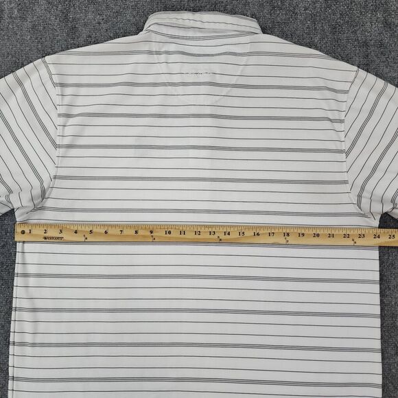 Straight Down Polo Shirt Mens XL White Striped Performance The Farms Golf Club - Picture 4 of 16